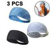 Workout Headbands for Women Men Sweatband Yoga Sweat Bands Elastic Wide Headbands for Sports Fitness Exercise Tennis Running Gym Dance Athletic - Combination 3