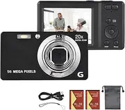 Daseeme 2.7-inch TFT Portable Digital Camera 56MP 4K Ultra HD 20X Zoom Auto Focus Self-Timer Face Detection Anti-Shaking with 2pcs Batteries Hand Strap Great Gift for for Kids Teens