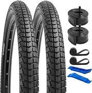 YunSCM 2 PCS,29x1.95 Bike Tires,29x1.95 50-622 Bike Tyres + 28/29x1.75/2.40 Heavy Duty Bike Inner Tube Schrader Valve 32mm+Rim Strap+Tire Lever,Mountain Bike Tire 29 1.95,MTB Tire 29 1.95,Y-259