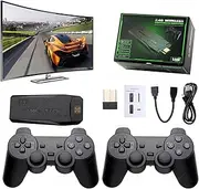 Wireless Retro Gaming Console, Plug and Play Video Game Stick with Dual 2.4G Wireless Controllers, Built-in 9 Classic Emulators & 20000+ Classic Games, 4K HD HDMI Output for TV (64G)