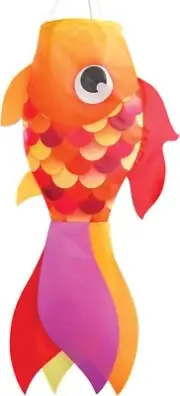 30" Colorful Hot Orange Damsel Fish Windsock by In the Breeze #5221