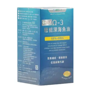 Omega-3超能深海魚油軟膠囊 90錠 EPA/DHA/必需脂肪酸/循環順暢/思緒靈活【富康活力藥局】