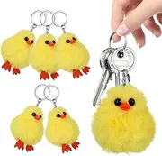 [Abaodam] 10Pcs Plush Duck Keychains Cute Duck Plush Keychain Plush Animal Keychain Ornament Accessories For Bags And Keys