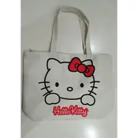 在飛比找蝦皮購物優惠-【繽紛小棧】Hello Kitty 米白色帆布 購物袋