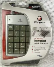 NEW Plug & Play Targus Numeric Keypad with 2 USB ports for PC 19 Full Size Keys