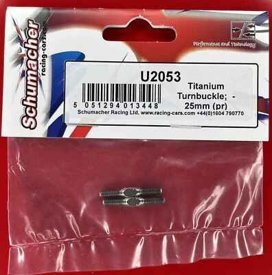 Schumacher Titanium Turnbuckle 25mm (Pr) U2053 U-2053 Mi7 Mi8 NEW Sealed