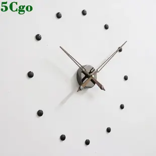 5Cgo免釘DIY現代掛鐘直徑60cm創意極簡歐美西班牙風格黑色客廳裝飾胡桃木大指針掛鐘錶t603724940807