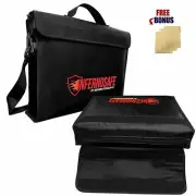 Fireproof Document Bag Waterproof w/Shoulder Strap & File Folders,Fire Resistant