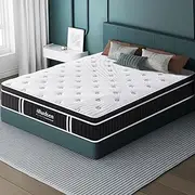 ALFORDSON 22cm Euro Top Mattress Single Size, Kismet Series, Pressure Relief Hypoallergenic Memory Foam with Bonnell Spring System, Medium Firm