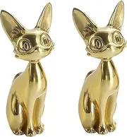 Cabinet Pulls Handles 2 Pack Drawer Cabinet Handles Wardrobe Cabinet Golden Kitten Single Hole Handle Small