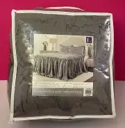 Lush Decor Ravello Pintuck Ruffle Skirt Bedspread King 3 Pc Set Dark Gray @