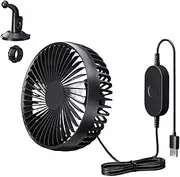 Nuytghr Cooling Fan For Car - 3-Speed Portable Fan For Car,Adjustable Powerful Blower, Quiet Air Circulation For Vehicle RV Camping Home