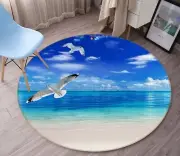 3D Laid-back Sea Beach NBC493078 Game Rug Mat Elegant Photo Carpet Mat Romy