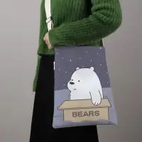 在飛比找蝦皮購物優惠-we bare bears 熊熊遇見你 - 帆布側背包
