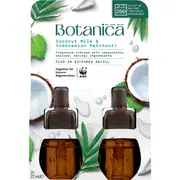 Botanica Coconut Milk & Indonesian Patchouli Plug In Refill 22mL x 2 pack