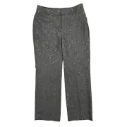 Chicos Pants Size 2 Tall (12T) NWT Plaid Sequin Trousers Wide Leg Black/Silver