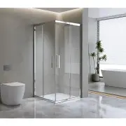 Adjustable 1000x1000mm Double Sliding Door Glass Shower Screen in Chrome