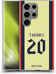Head Case Designs Officially Licensed Arsenal FC Nuno Tavares 2021/22 Players Away Kit Soft Gel Case Compatible with Samsung Galaxy S24 Ultra 5G
