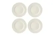 4pc Mikasa Cranborne Stoneware Everyday Dining Side Plate Set, 21cm - Cream