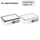 24 x Airtight Food Storage Containers Food Kitchen Pantry Organiser Box 1.75L