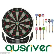 18" Electronic Dart Board Set LED Scoring Display With 10 Soft Tip Darts