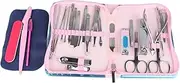 Grcfumo 29Pcs Manicure Set, Manicure Pedicure Grooming Kit, Stainless Steel Nail Clippers Kit with Storage Bag, Stylish Splashproof for Home Travel