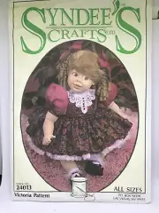 Vtg Syndee's Crafts 24013 Victoria Doll Dress Sewing Pattern 1994
