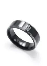 Tau Kappa Epsilon Black tungsten ring etched crest and letters