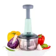 Food Chopper 650 ml Steel Large Manual Hand-Press Vegetable Chopper Mixer Cutter
