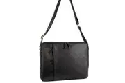 Pierre Cardin Crumpled Leather 15" Laptop Computer Bag - Black