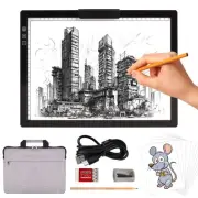 Rechargeable A4 Light Pad with Bag, Innovative Stand and Top Clip, Wireless B...