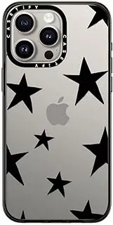 CASETiFY Compact iPhone 15 Pro Max Case [4 ft. 2X Military Grade Drop Protection/Slim/Lightweight] - Stars Black - Clear Black