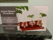 Better Homes and Gardens 3 Beaker Propagation Station, Beige Wood & Clear Glass