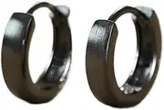 [Yihuaqun] Men's 925 Sterling Silver Earrings Gun Black Brushed Ear Buckles Cool Handsome