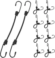 10pcs Luggage Lashing Rope Truck Tie Down Straps Scooters Binding Straps Bungee Ropes with Hooks Bungee Cords for Fixing Luggage Fixing Belt Black Emulsion