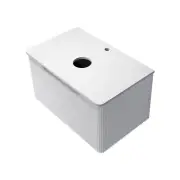 Wall Mounted White MDF Ripple Vanity Soft Close Drawer Stone Countertop 76x46cm