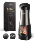 Gravity Electric Salt and Pepper Grinder Set - USB Rechargeable & 2 in 1 Electri