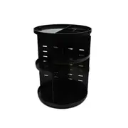 360 Degree Rotating Makeup Rack Plastic Storage Box Black Makeup Bags & Cases