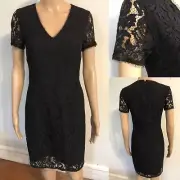New TAHARI Black Lace Mirabelle Sheath Dress Sz 2 NWT Classic Little Black Dress