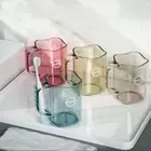 Transparent Toothbrush Holder with Handle Tumblers Mouthwash Cup Hotel