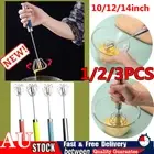 Semi-Automatic Egg Whisk - Stainless Steel Hand Push Beater, Blender Mixer WhHI