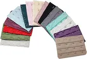 [Elandy] 15PCS Assorted Colors Women 4 Hook 3 Rows Spacing Bra Extenders Extension Strap Hooks, Mixed Color