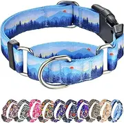 Hikiko Martingale Collar for Dogs Soft Durable Dog Collar for Small Medium Large Boy and Male Dogs No Pull No Slip Safety Buckle Dog Collars (Hill,Medium)