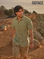 FatFace Green Short Sleeve Sun Embroidered Shirt (AJ5135) | $106