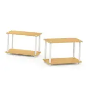 Turn-N-Tube 2-Tier Shelves/End Tables Set, 2-Pack, Beech/White