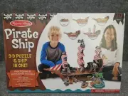 Melissa & Doug PIRATE SHIP 3-D Puzzle & Ship In One