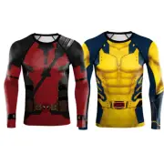 Wolverine Deadpool Costume Compression Shirts Man 3D Printed Cosplay Shirt Tops