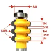 1 pc 1/2" Shank with 1/8" Radius Triple Flute Router Bit sct-888
