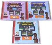 NEW - SPORTS MATH 3 CD DECIMALS PERCENTAGES & FRACTIONS MADE EASY BY SCHOLASTIC