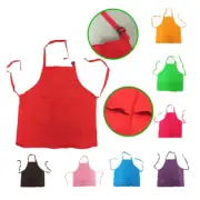Children Kids Apron Pocket Adjustable Chefs Kitchen Cooking Craft Art Plain Bib